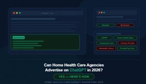 can home health care agencies advertise on ChatGPT in 2026 yes heres how New York