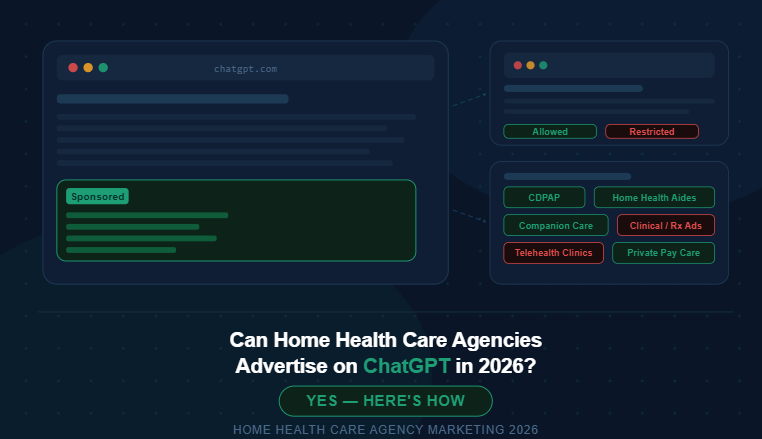 can home health care agencies advertise on ChatGPT in 2026 yes heres how New York
